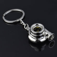 Load image into Gallery viewer, Car Turbo Turbocharger Keychain Zinc Alloy Metal Keyring Spinning Mini Turbine Key Ring Auto Pendant Creative for Women Men Gift