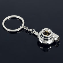 Load image into Gallery viewer, Car Turbo Turbocharger Keychain Zinc Alloy Metal Keyring Spinning Mini Turbine Key Ring Auto Pendant Creative for Women Men Gift
