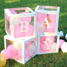 Load image into Gallery viewer, Alphabet Name Box Transparent Birthday Balloon Box Wedding Globos 1st Birthday Party Decoration Kids Latex Balloon Baby Shower