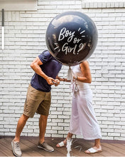 Load image into Gallery viewer, 1 Set Giant Boy Or Girl Gender Reveal Black Latex Balloon Baby Shower Confetti Ballons Birthday Gender Reveal Party Decoration