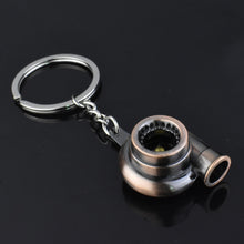 Load image into Gallery viewer, Car Turbo Turbocharger Keychain Zinc Alloy Metal Keyring Spinning Mini Turbine Key Ring Auto Pendant Creative for Women Men Gift