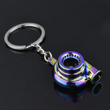 Load image into Gallery viewer, Car Turbo Turbocharger Keychain Zinc Alloy Metal Keyring Spinning Mini Turbine Key Ring Auto Pendant Creative for Women Men Gift