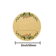 Load image into Gallery viewer, 50-500 Pieces 2 Inch Kraft Paper Flowers Thank You Label Stickers Gift Card Package Party Wrapping Baking Small Business BLANK HANDWRITTEN