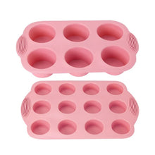 Load image into Gallery viewer, Dark Pink Molds for Baking Silicone Bakeware DIY Cake Mould Muffin Pan Pastry Kitchen Accessories Decorate Tools Crafting supplies bakery business