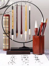 Load image into Gallery viewer, Chinese Calligraphy Brush Set Kanji Japanese Sumi Painting Drawing Artist Writing Brushes Roll-up Bamboo Brush Holder Pen Bag craft tool crafting
