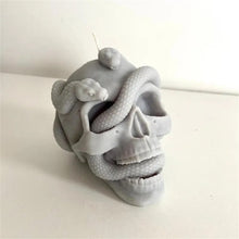 Load image into Gallery viewer, Skull Snake Head Mold Epoxy Resin DIY Silicone Molds Halloween Haunted Horror House Desk Decor Candle Mould art craft supply tool