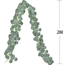 Load image into Gallery viewer, Eucalyptus Garland Artificial Garland Wall Decor Silver Dollar Eucalyptus Greenery Leaves Vines Plant Wedding Arch crafting material art