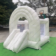 Load image into Gallery viewer, USED Soft Play Inflatable White Bounce House With Slide Ball Pit Party Used Inflatable Mini Bouncy Castle With Blower PARY SUPPLIES birthday babyshower holiday