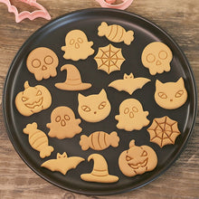 Load image into Gallery viewer, 8 PIECE Set Halloween Biscuit Mould Haloween Bat Pumpkin Ghost Skull Cookie Cutting Mold Fondant Cookie Cutter Baking Tool kitchenware