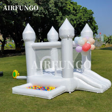 Load image into Gallery viewer, USED Soft Play Inflatable White Bounce House With Slide Ball Pit Party Used Inflatable Mini Bouncy Castle With Blower PARY SUPPLIES birthday babyshower holiday
