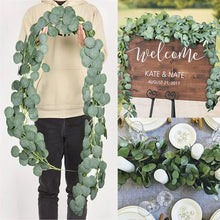 Load image into Gallery viewer, Eucalyptus Garland Artificial Faux Wall Decor Silver Dollar Greenery Leaves Vines Plant for Wedding Arch craft supplies party centerpiece table