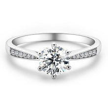 Load image into Gallery viewer, 1 Carat~ 3 Carat Round Moissanite Diamond Rings Engagement anniversary Women 925 Sterling Silver Trendy Jewelry custom engrave