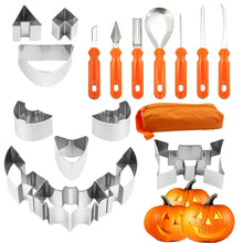 Load image into Gallery viewer, Halloween Pumpkin Carving Kit Stencils Cutting Supplies Kitchen Engraving Cutting Tools Ghost Themed Party Decorations jackolantern