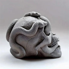 Load image into Gallery viewer, Skull Snake Head Mold Epoxy Resin DIY Silicone Molds Halloween Haunted Horror House Desk Decor Candle Mould art craft supply tool