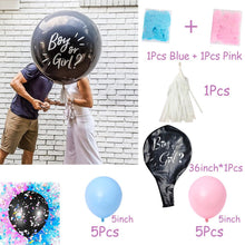 Load image into Gallery viewer, 1 Set Giant Boy Or Girl Gender Reveal Black Latex Balloon Baby Shower Confetti Ballons Birthday Gender Reveal Party Decoration