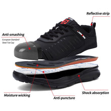 Load image into Gallery viewer, LARNMERN Mens Steel Toe Safety Shoes Work Shoes For Men lightweight Breathable Anti-Smashing Non-Slip Construction Work Sneakers