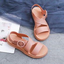 Load image into Gallery viewer, summer flat sandals female gladiator open-toed soft jelly sandals women's sponge non-slip beach shoes