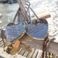 Load image into Gallery viewer, Personalized Custom engraved Metal Heart Shaped Padlock Rose Gold Heart-Shaped Love Lock With Key Engagement Wedding Valentine's Day Gift