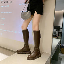 Load image into Gallery viewer, Winter Long Brand Women's Boots Knee High Luxury Chelsea Chunky Platform Shoes Zipper Round Toe