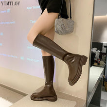 Load image into Gallery viewer, Winter Long Brand Women's Boots Knee High Luxury Chelsea Chunky Platform Shoes Zipper Round Toe