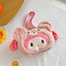 Load image into Gallery viewer, Kawaii Plush Bag Kuromi Melody Cinnamoroll Anime Stuffed Backpacks for Girls Doll Cartoon Crossbody Soft Toy for Children