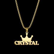 Load image into Gallery viewer, Customized Names Pendant Necklace Stainless Steel Personalized Jewelry Cuban Thick Chain for couples Men Women love anniversary Gift custom handmade