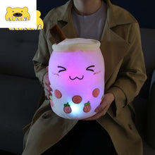 Load image into Gallery viewer, LED Light Up Boba Stuffed Plush Bubble Tea Pillow Cute Plushie Doll Cushion Plushy Colorful Night Lights Glowing Super Soft Gift