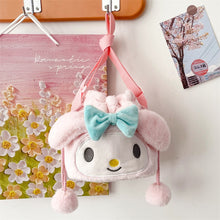 Load image into Gallery viewer, Kawaii Plush Bag Kuromi Melody Cinnamoroll Anime Stuffed Backpacks for Girls Doll Cartoon Crossbody Soft Toy for Children