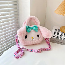 Load image into Gallery viewer, Kawaii Plush Bag Kuromi Melody Cinnamoroll Anime Stuffed Backpacks for Girls Doll Cartoon Crossbody Soft Toy for Children