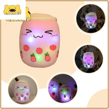 Load image into Gallery viewer, LED Light Up Boba Stuffed Plush Bubble Tea Pillow Cute Plushie Doll Cushion Plushy Colorful Night Lights Glowing Super Soft Gift