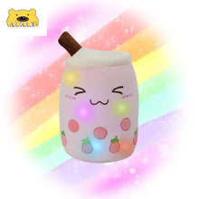 Load image into Gallery viewer, LED Light Up Boba Stuffed Plush Bubble Tea Pillow Cute Plushie Doll Cushion Plushy Colorful Night Lights Glowing Super Soft Gift
