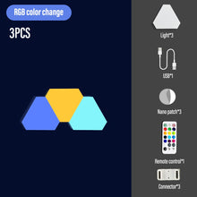 Load image into Gallery viewer, LED Triangle Wall Light USB Touch Night Light RGB Ambient Light Remote Control Indoor Game Room Bedroom Bedside Decorative Light