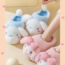 Load image into Gallery viewer, Plush Slipper Kitty Melody cinnamoroll kuromi melody Cartoon Anime Adult Children Plush Home Slippers Christmas Gifts