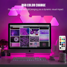 Load image into Gallery viewer, LED Triangle Wall Light USB Touch Night Light RGB Ambient Light Remote Control Indoor Game Room Bedroom Bedside Decorative Light