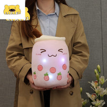 Load image into Gallery viewer, LED Light Up Boba Stuffed Plush Bubble Tea Pillow Cute Plushie Doll Cushion Plushy Colorful Night Lights Glowing Super Soft Gift