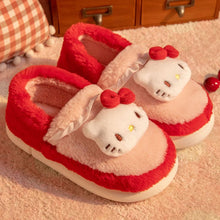 Load image into Gallery viewer, Plush Package Heel Cotton Slippers Cartoon Kuromi Cinnamoroll Kawaii Winter Warm Slippers Home Essential