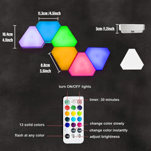 Load image into Gallery viewer, LED Triangle Wall Light USB Touch Night Light RGB Ambient Light Remote Control Indoor Game Room Bedroom Bedside Decorative Light