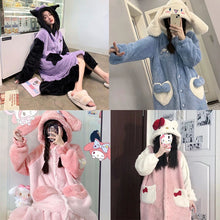 Load image into Gallery viewer, Winter Kawaii Pajamas Animation Kuromi Cinnamoroll My Melody Facecloth Plush Warm and Comfortable Pajama Pants Set