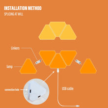 Load image into Gallery viewer, LED Triangle Wall Light USB Touch Night Light RGB Ambient Light Remote Control Indoor Game Room Bedroom Bedside Decorative Light