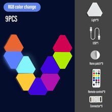 Load image into Gallery viewer, LED Triangle Wall Light USB Touch Night Light RGB Ambient Light Remote Control Indoor Game Room Bedroom Bedside Decorative Light