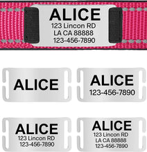 Load image into Gallery viewer, Adjustable Reflective Nylon Dog Collars Custom Engraved Name ID Tag Personalized Luminous Puppy Gleamy Large Unisex Dog Collar