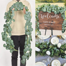 Load image into Gallery viewer, Eucalyptus Garland Artificial Garland Wall Decor Silver Dollar Eucalyptus Greenery Leaves Vines Plant Wedding Arch crafting material art