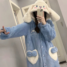 Load image into Gallery viewer, Winter Kawaii Pajamas Animation Kuromi Cinnamoroll My Melody Facecloth Plush Warm and Comfortable Pajama Pants Set