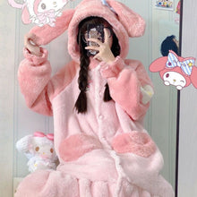 Load image into Gallery viewer, Winter Kawaii Pajamas Animation Kuromi Cinnamoroll My Melody Facecloth Plush Warm and Comfortable Pajama Pants Set