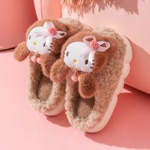 Load image into Gallery viewer, Plush Slipper Kitty Melody cinnamoroll kuromi melody Cartoon Anime Adult Children Plush Home Slippers Christmas Gifts
