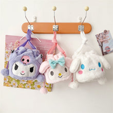 Load image into Gallery viewer, Kawaii Plush Bag Kuromi Melody Cinnamoroll Anime Stuffed Backpacks for Girls Doll Cartoon Crossbody Soft Toy for Children