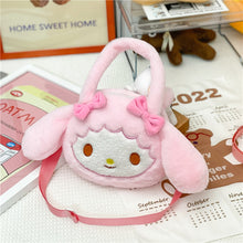 Load image into Gallery viewer, Kawaii Plush Bag Kuromi Melody Cinnamoroll Anime Stuffed Backpacks for Girls Doll Cartoon Crossbody Soft Toy for Children