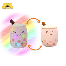 Load image into Gallery viewer, LED Light Up Boba Stuffed Plush Bubble Tea Pillow Cute Plushie Doll Cushion Plushy Colorful Night Lights Glowing Super Soft Gift