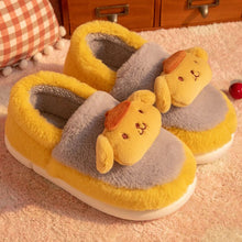 Load image into Gallery viewer, Plush Package Heel Cotton Slippers Cartoon Kuromi Cinnamoroll Kawaii Winter Warm Slippers Home Essential