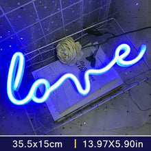 Load image into Gallery viewer, LED Neon Lights Love Shape Night Light Sign Lamp Battery USB Double Powered Nightlight for Indoor Christmas Wedding Birthday custom design handmade